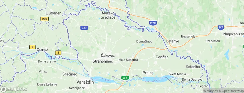 Međimurska Županija, Croatia Map
