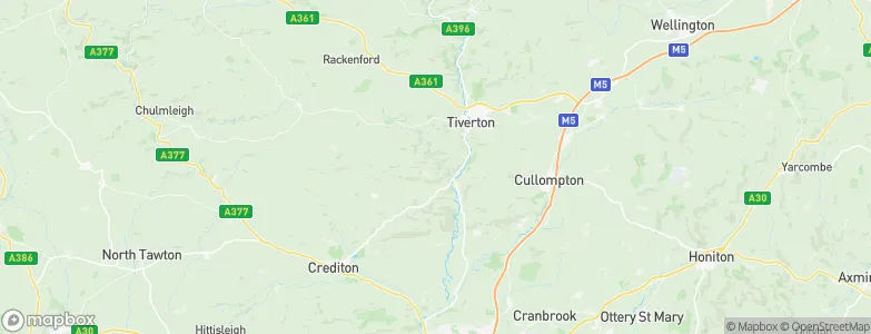 Mid Devon District, United Kingdom Map