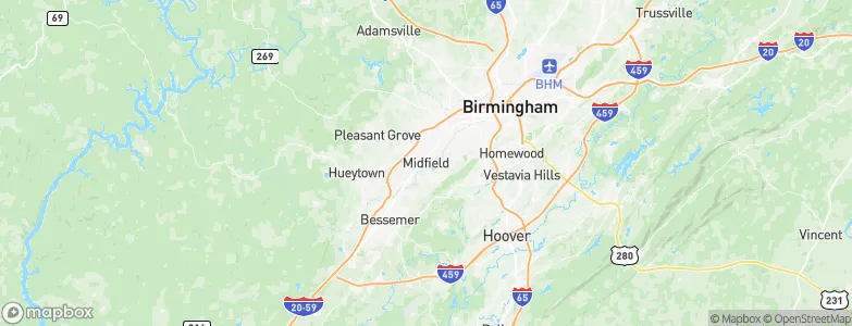 Midfield, United States Map