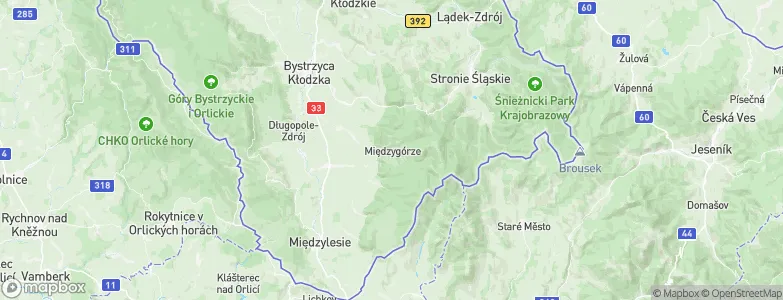 Międzygórze, Poland Map