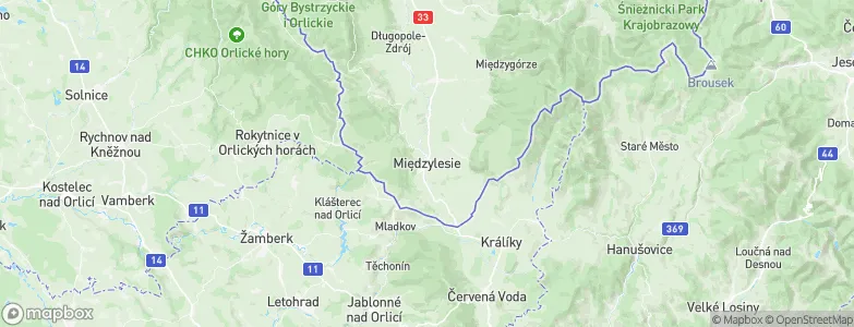 Międzylesie, Poland Map