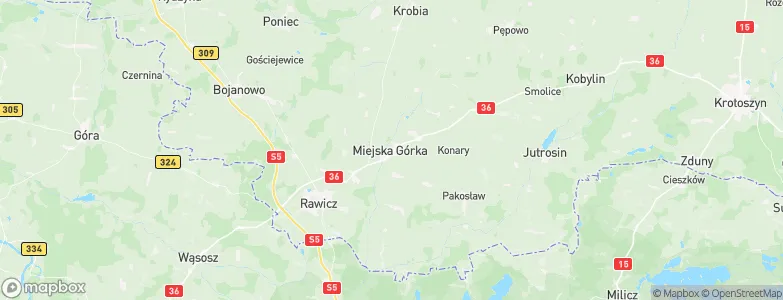 Miejska Górka, Poland Map