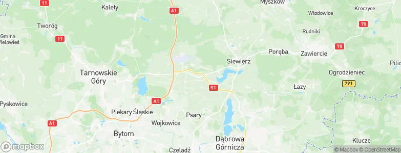 Mierzęcice, Poland Map