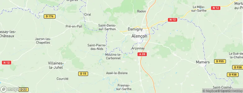 Mieuxcé, France Map