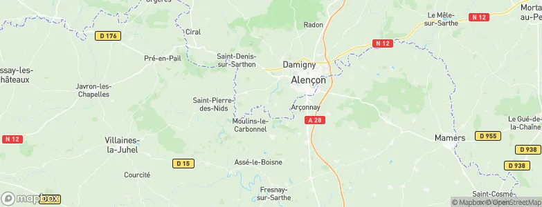 Mieuxcé, France Map
