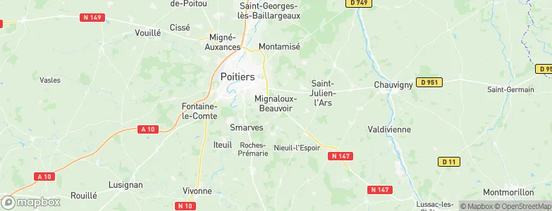 Mignaloux-Beauvoir, France Map