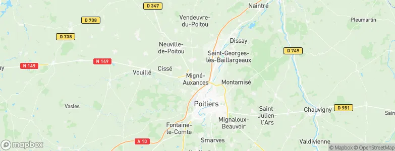 Migné-Auxances, France Map