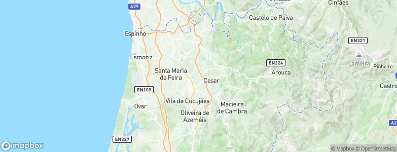 Milheirós de Poiares, Portugal Map