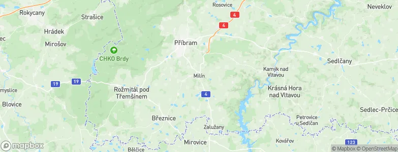 Milín, Czechia Map