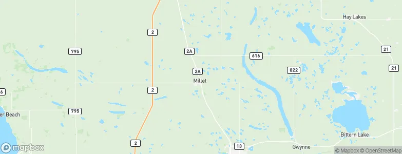 Millet, Canada Map