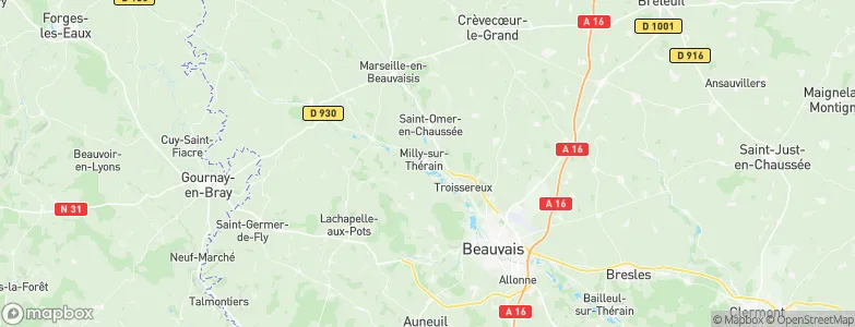 Milly-sur-Thérain, France Map