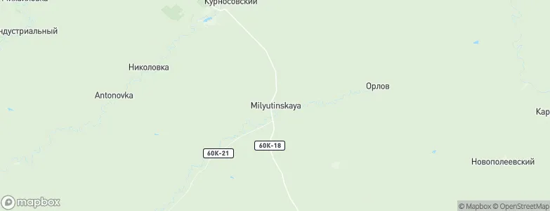 Milyutinskaya, Russia Map