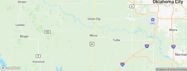 Minco, United States Map