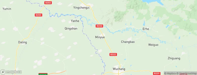 Minyue, China Map