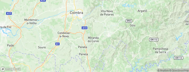 Miranda do Corvo Municipality, Portugal Map