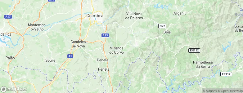 Miranda do Corvo, Portugal Map