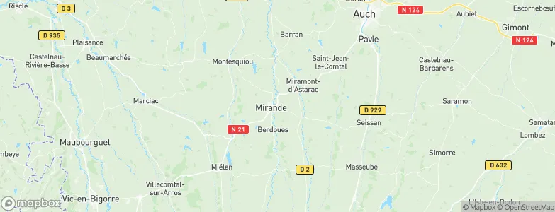 Mirande, France Map