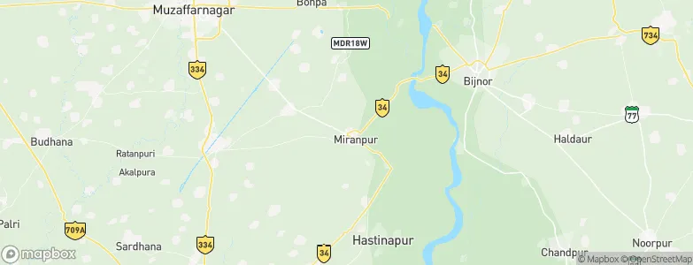 Mīrānpur, India Map