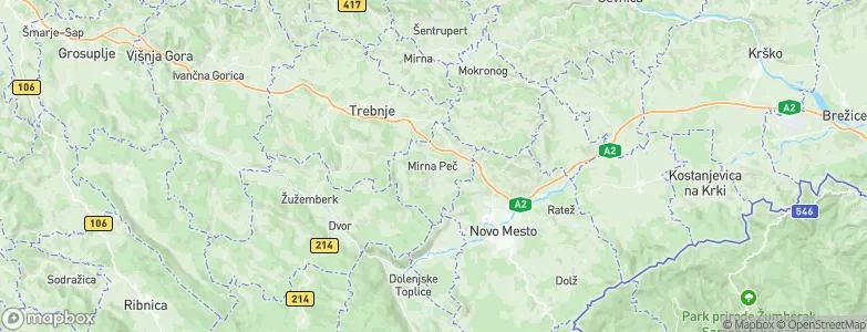 Mirna Peč, Slovenia Map
