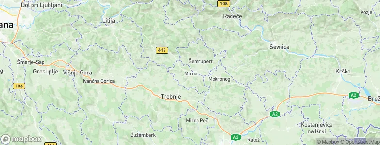 Mirna, Slovenia Map