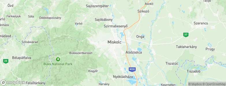 Miskolc, Hungary Map