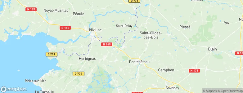 Missillac, France Map