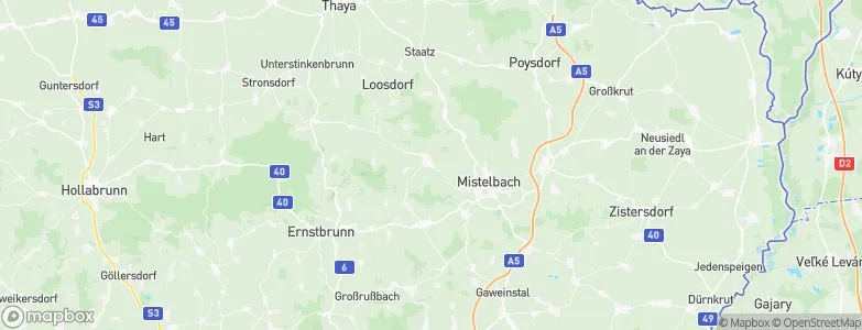 Mistelbach District, Austria Map