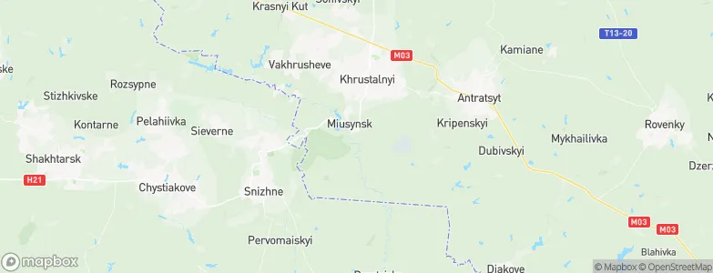 Miusinsk, Ukraine Map