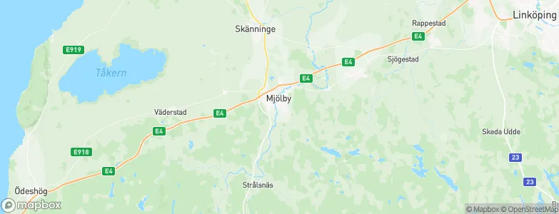 Mjölby Kommun, Sweden Map