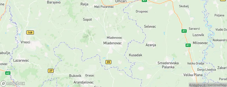 Mladenovac, Serbia Map
