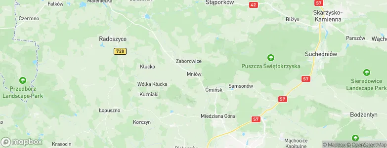 Mniów, Poland Map