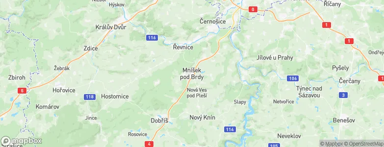 Mníšek pod Brdy, Czechia Map