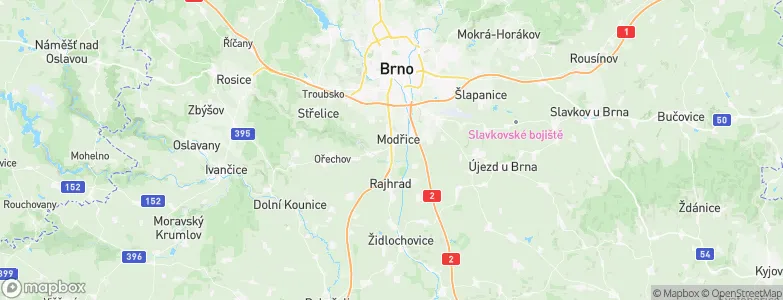 Modřice, Czechia Map