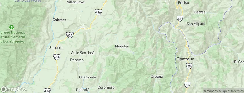 Mogotes, Colombia Map