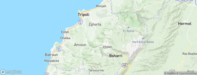 Mohafazat Liban-Nord, Lebanon Map