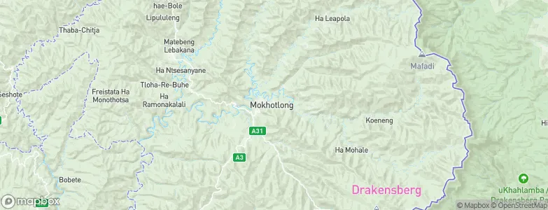 Mokhotlong, Lesotho Map