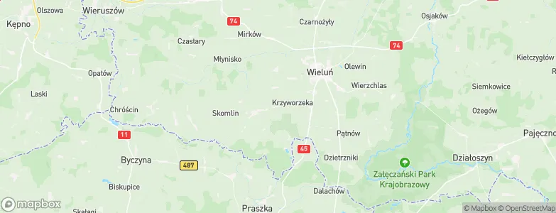 Mokrsko, Poland Map