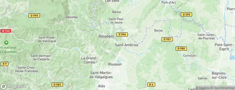 Molières-sur-Cèze, France Map