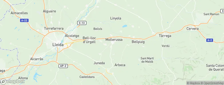 Mollerussa, Spain Map
