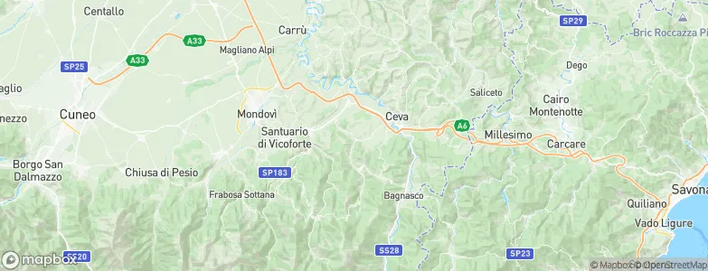 Mombasiglio, Italy Map