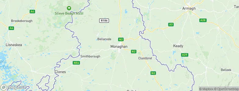 Monaghan, Ireland Map