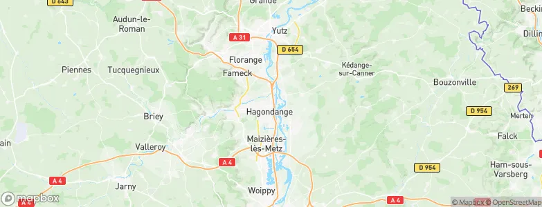 Mondelange, France Map