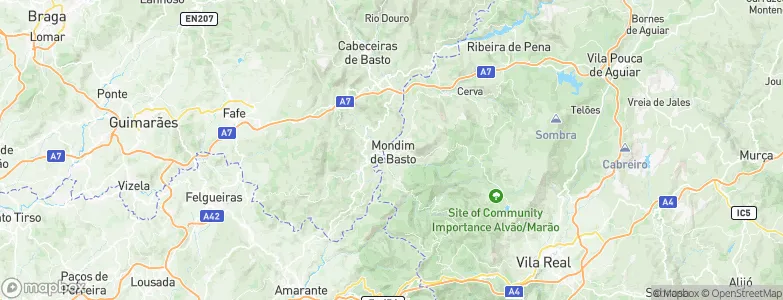 Mondim de Basto Municipality, Portugal Map