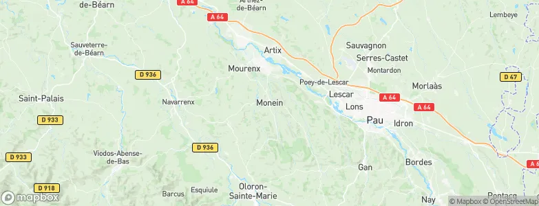 Monein, France Map