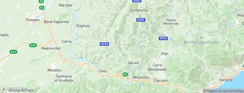 Monesiglio, Italy Map