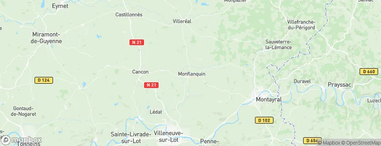 Monflanquin, France Map