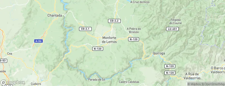 Monforte de Lemos, Spain Map
