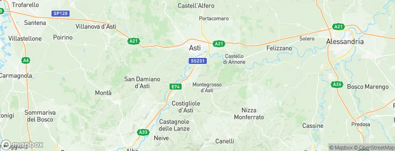 Mongardino, Italy Map