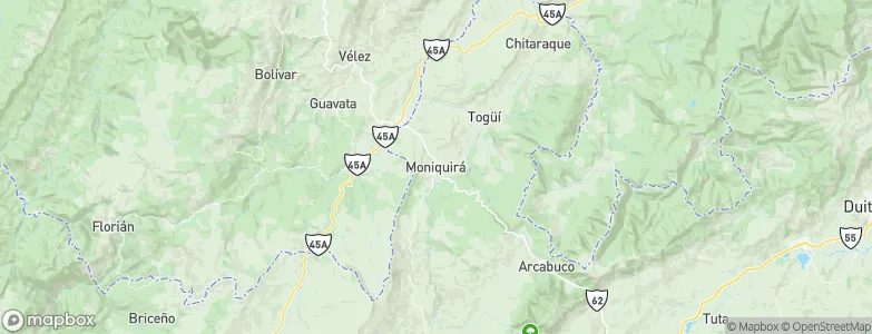 Moniquirá, Colombia Map