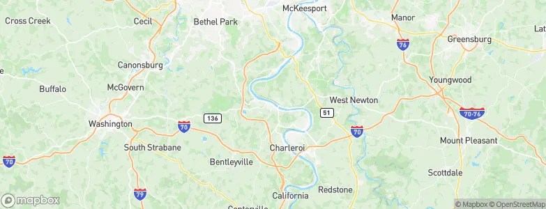 Monongahela, United States Map